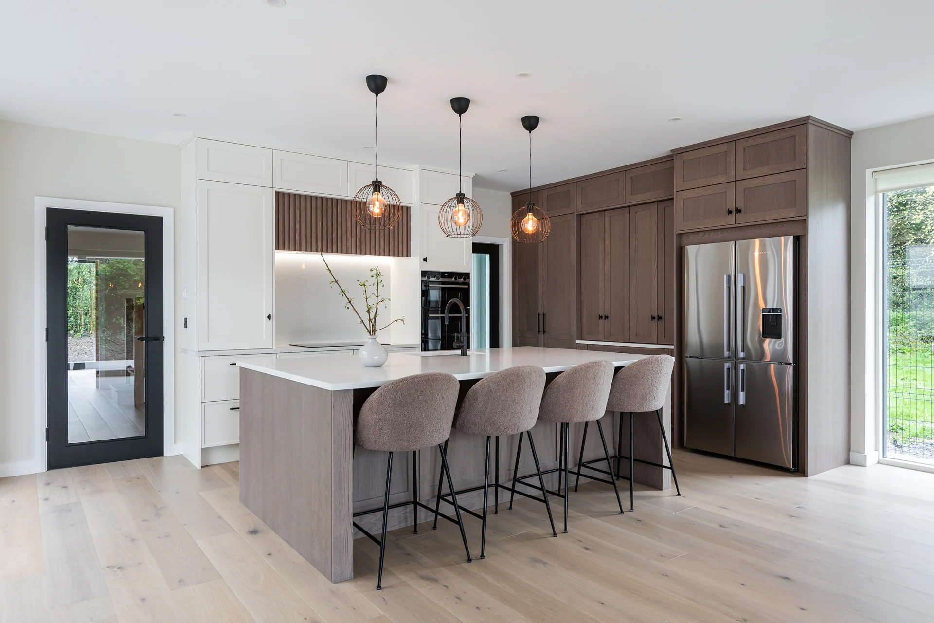 Bespoke Oak Cabinet Interior with Brown Orleans Oak Carcase Doran Kitchens