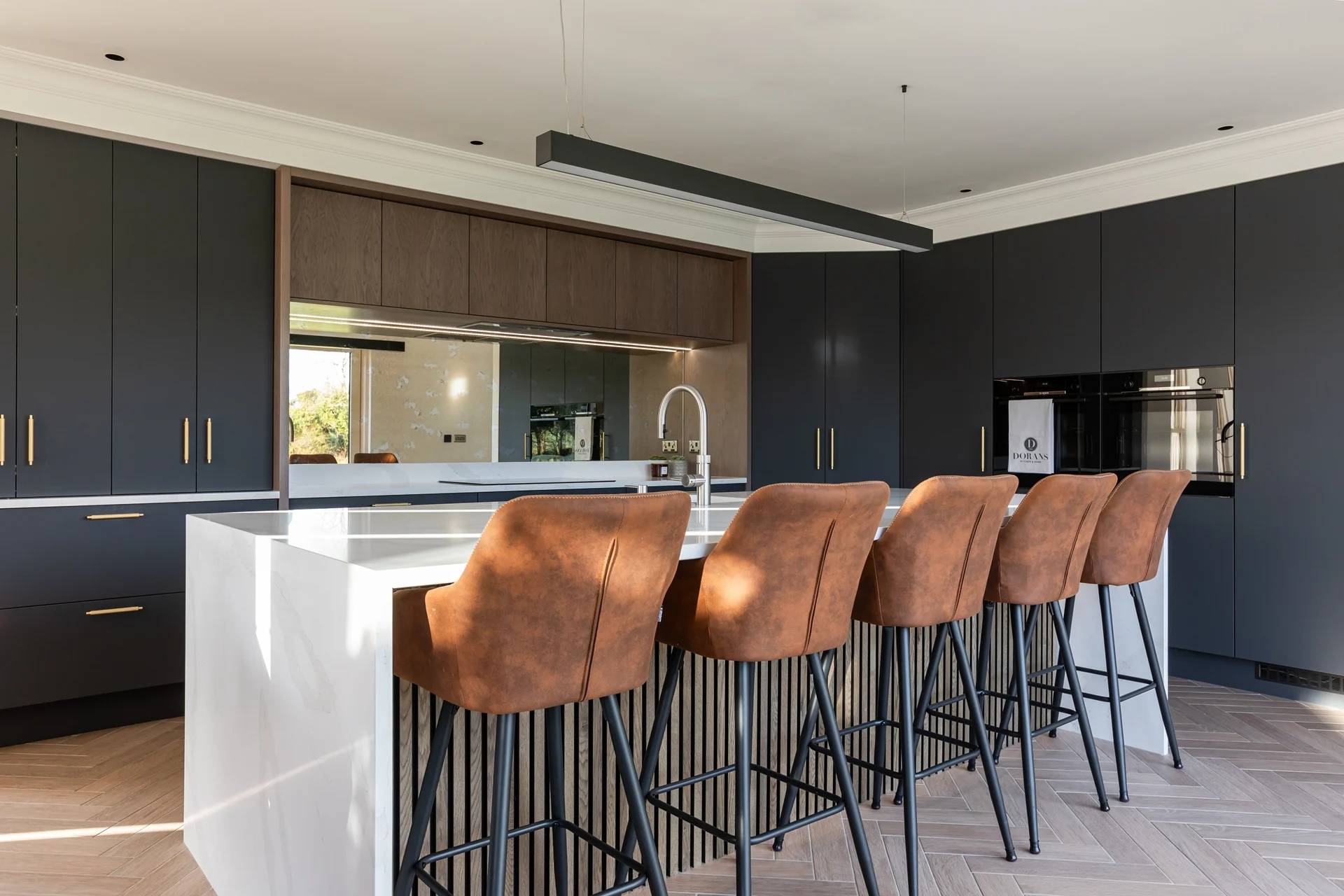 Contemporary Style Kitchen with Supper Matte Graphite Cabinetry Doran Kitchens